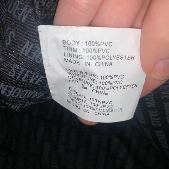 Steve Madden black faux croc tote shoulder bag - Picture 13 of 15